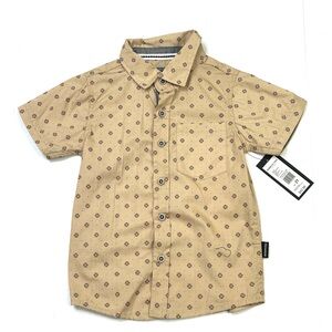 Kenneth Cole Tan Geometric Pattern Button Down Shirt 2T Toddler